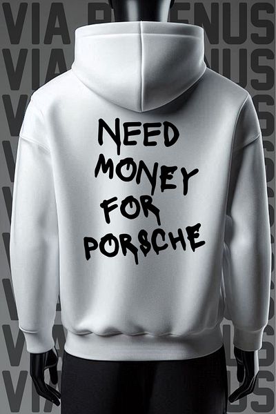 Vordevia Porche Printed - Hanorac alb cu 3 fire cu croială largă