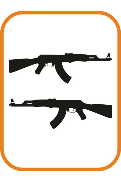 EYBA STİCKER ''keleş Ak47'' 2 Adet Sağ Ve Sol Oto Sticker 30x10 Cm Siyah