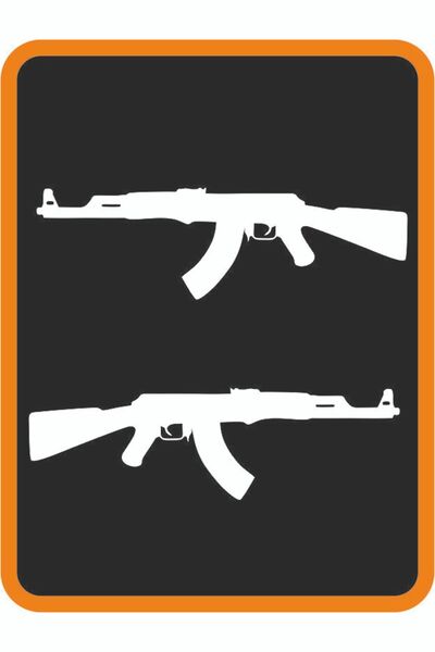 EYBA STİCKER ملصق سيارة أبيض ''Keleş Ak47'' قطعتين - 20x6 سم يمين ويسار