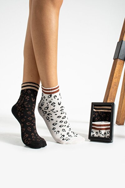 TGSocks 2'li Leoparlı Çorap Hediye Kutulu