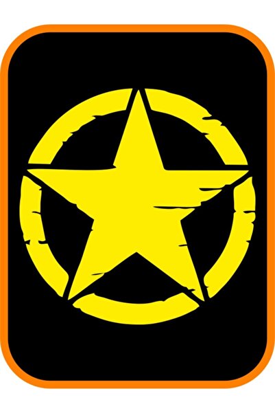 EYBA STİCKER قطعتين من ملصقات السيارات Army Star Off Road - مقاس كبير 30 سم أصفر