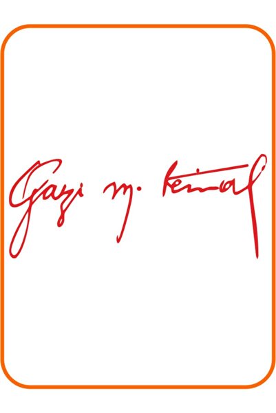 EYBA STİCKER ملصق سيارة أتاتورك غازي التوقيع - 24x12 سم أحمر