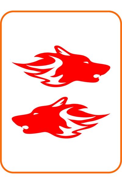 EYBA STİCKER ملصق سيارة ريد وولف 2 قطعة يمين ويسار - 20x9 سم