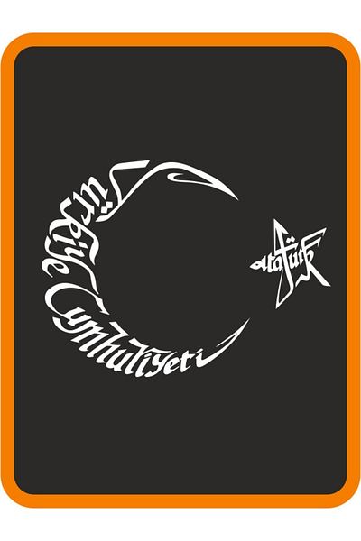 EYBA STİCKER Autocolant alb cu Atatürk scris - 20x14 cm, design Moon Star