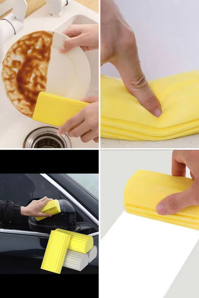 VANCL Essu73 - Magic Damp Sponge and Brush Kitchen Cleaning Set