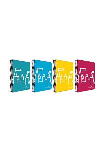 Faber Castell 4 Pieces A4 80 Sheets Checked Notebook