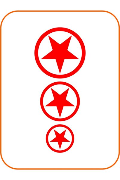 EYBA STİCKER 20X10 cm Red Triple Star Auto Sticker