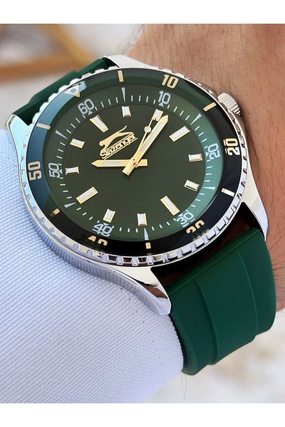 Slazenger 5 Atm Waterproof Special Design Men's Wristwatch - Silicone Cord