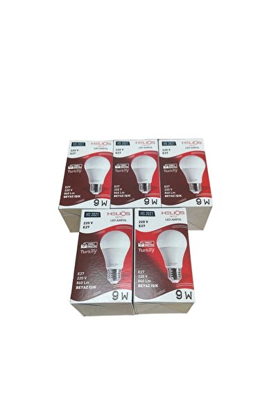 5 Adet 9w Led Ampul Beyaz Işık