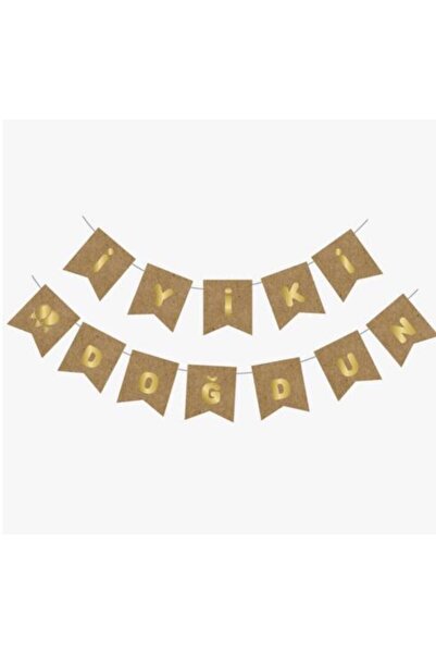 Generic Brand Happy Birthday Kraft Gold Gilded Banner
