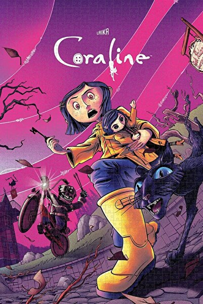 Jeronkarji Coraline (2009) Film Posterinin 1000 Parça Puzzle Yapbozu F55