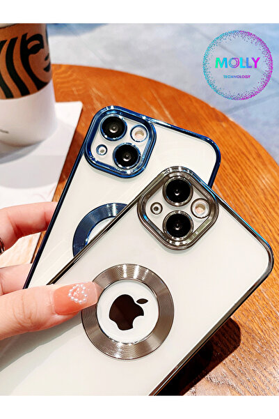 Molly Huawei P30 LİTE İçin Kenarları Mavi Lou Lazer Şeffaf Silikon Kılıf