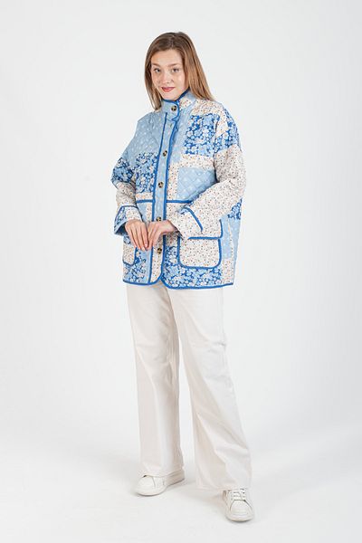 Hatun Atila Hatunatila Patterned Quilted Jacket with Pockets - 7656-1