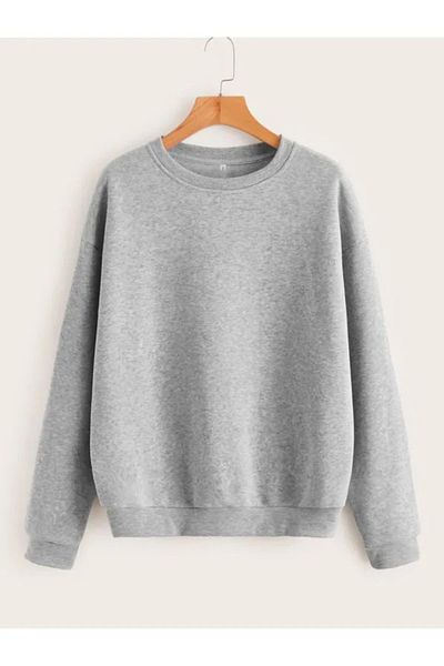 Rokeby Φούτερ από βαμβακερό Unisex Oversize Basic Plain Crew Neck Navy Blue