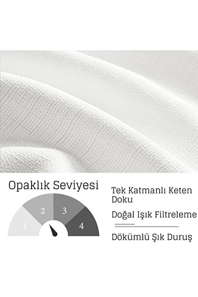 Pyramid Home Natural Linen Rustic Snow White Eyelet Tight Ring Curtain