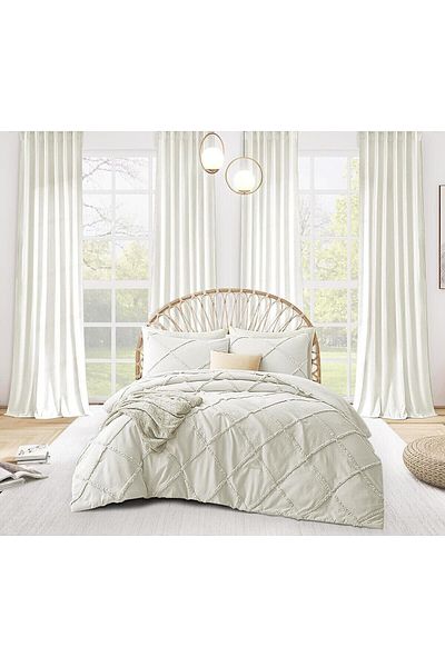 Pyramid Home White Linen Tulle - Leaded, No Ironing, No Pleats and Cornice