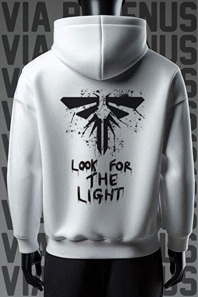 Vordevia Φούτερ The Last Of Us με 3 νήματα με λευκή κουκούλα με φαρδιά εφαρμο...