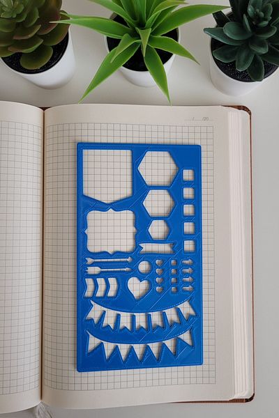 Karmelom Studio Bullet Journal Streamer and Icon Template Ruler – Labeling Assistant for Page Layout