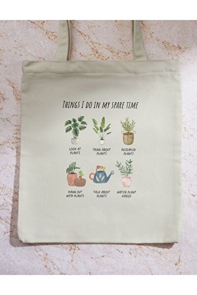 redame Y2k Pinterest Cloth Bag - Plants Plants Things I Do in My Spare Time T...