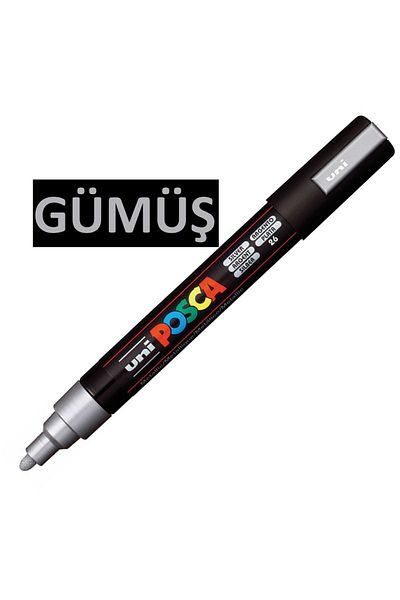 Uni Posca Silver Marker - 0.9-1.3mm, Pc-3M (3m)