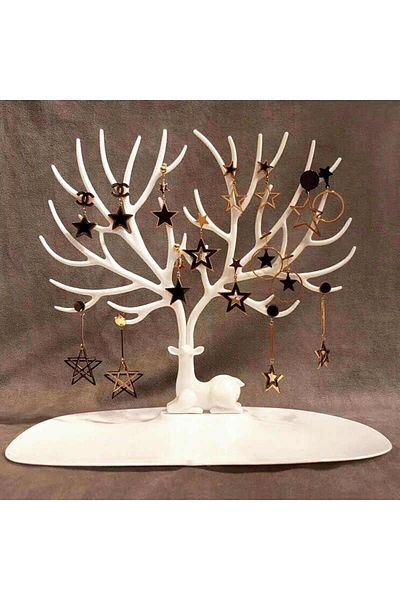CMT Deer Patterned Suit Stand - Ring Earring and Necklace Hanger Jewelry Organizer