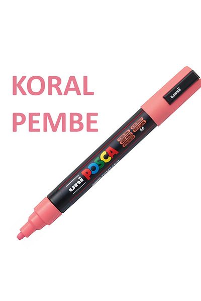 Uni Pink Posca Coral Marker - 0.7mm PC-1m