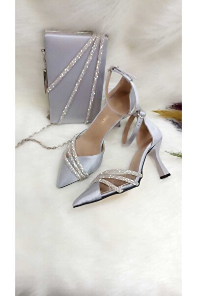 HAVVA SHOES Жіночі атласні туфлі для вечірньої сукні Gumus та портфель з прозорими деталями