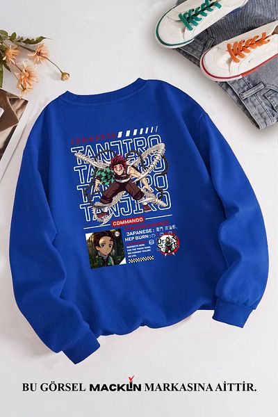 macklin Hanorac unisex inspirat de anime Demon Tanjiro Kamado - Decolteu, imprimat cu design special
