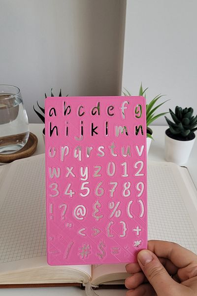 Karmelom Studio Bullet Journal Handwriting Small Letter Template Ruler - for Daily Notes
