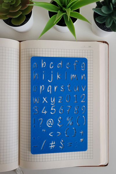 Karmelom Studio Bullet Journal Handwriting Small Letter Template Ruler - for Daily Notes