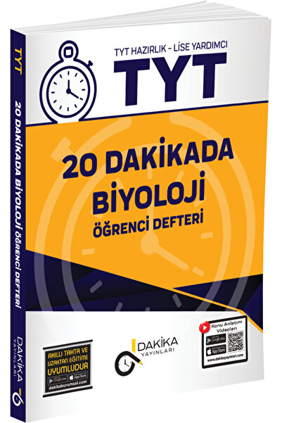 Dakika Yayınları 20 DAKİKADA TYT BİYOLOJİ ÖĞRENCİ DEFTERİ
