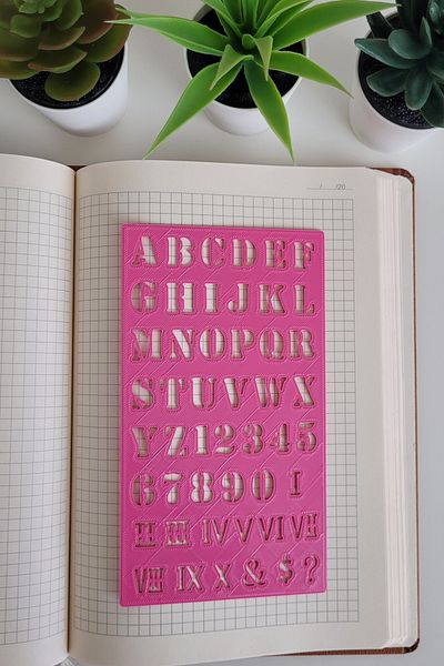 Karmelom Studio Bullet Journal Bold Uppercase Roman Numeral Template Ruler