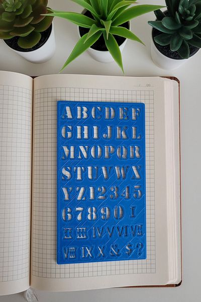 Karmelom Studio Bullet Journal Bold Uppercase Roman Numeral Template Ruler