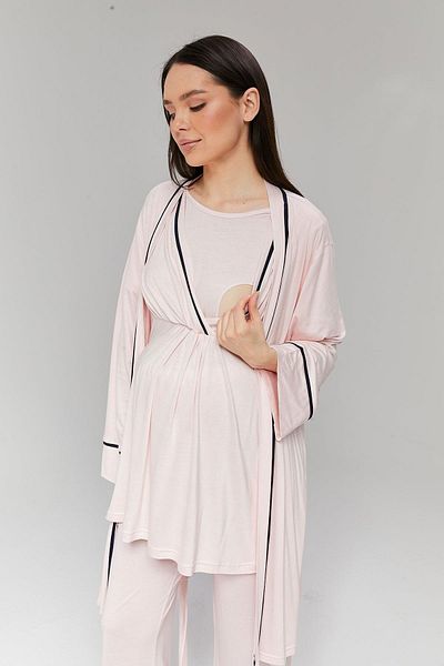 lohusahamile Nursing Featured Pajamas and Dressing Gown Set for Pregnant and Maternity