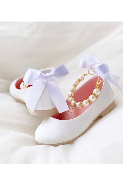SHR Kids Pantofi de balet Fete Copii Pantofi de balet eleganti cu perle, ocazie speciala, ziua de nastere Pantofi de vara confortabili