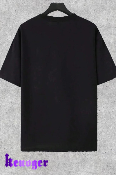 kenoger Unisex Porsche Çizgi Tasarım Baskılı Bisiklet Yaka Tişört