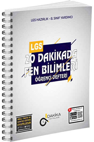 Dakika Yayınları 20 DAKİKADA LGS FEN BİLİMLERİ ÖĞRENCİ DEFTERİ