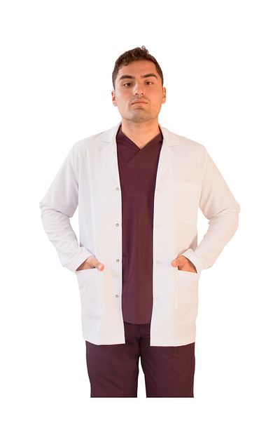 VAYTEKS Men's Shirt Collar Doctor Teacher Laboratory Jacket