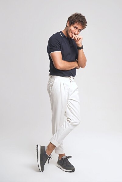 Marjin Men's Sneakers Parachute Fabric Detail Thick Sole Lace-Up Sports Shoes Zefira Gray