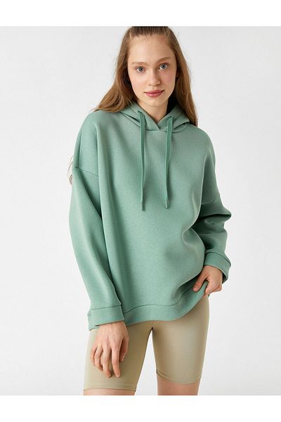 Koton Oversize Basic суичър с полар с качулка отвътре