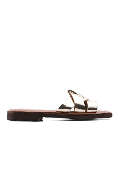 Marjin Dámské denní pantofle z pravé kůže Eva s podrážkou Vosle Gold