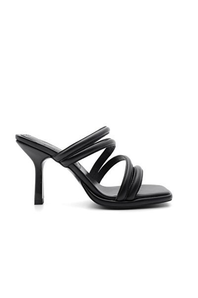 Marjin Dámské pantofle na podpatku Blunt Toe Goblet Heel Anas Black