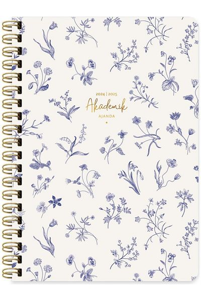 KESKİN COLOR Agenda Academică Keskin Color Spirale Flori albastre 17X24 Cm 830226-99