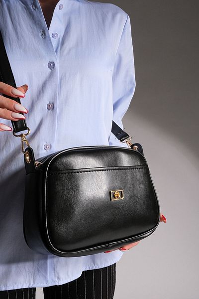Marjin Women's Adjustable Strap Shoulder Bag Fosa Black