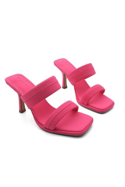 Marjin Dámské pantofle na podpatku Tupý nos Goblet Loyan Fuchsia