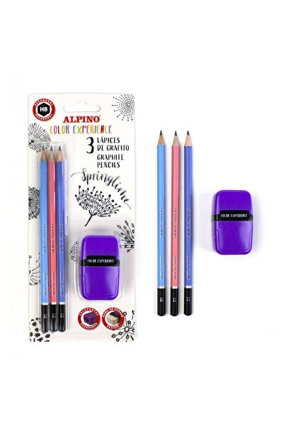 Generic Brand Alpino Black Pencil Set Blister 3 Pencil + Eraser + Pencil Shar...