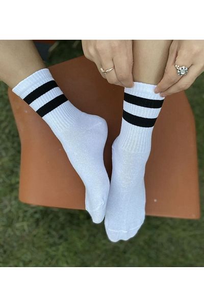 Airsocks 4 Συσκευασίες μαύρες ριγέ κάλτσες τένις