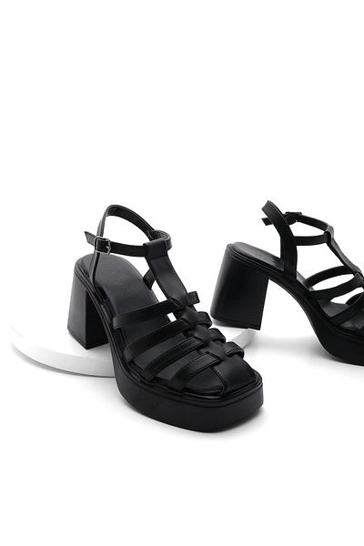 Marjin Damen Plateau Riemchensandalen Lumina schwarz
