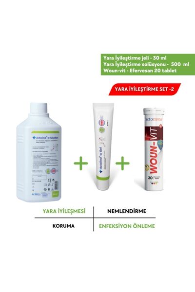 Acto 30 ml Yara İyileştirme Jeli + 500 ml Yara İyileştirme Solüsyonu + Actomins Woun-Vit | 3'lü Set