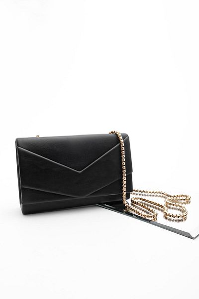 Marjin Women's Hand&Shoulder Bag Gold Color Chain Strap Ginle black